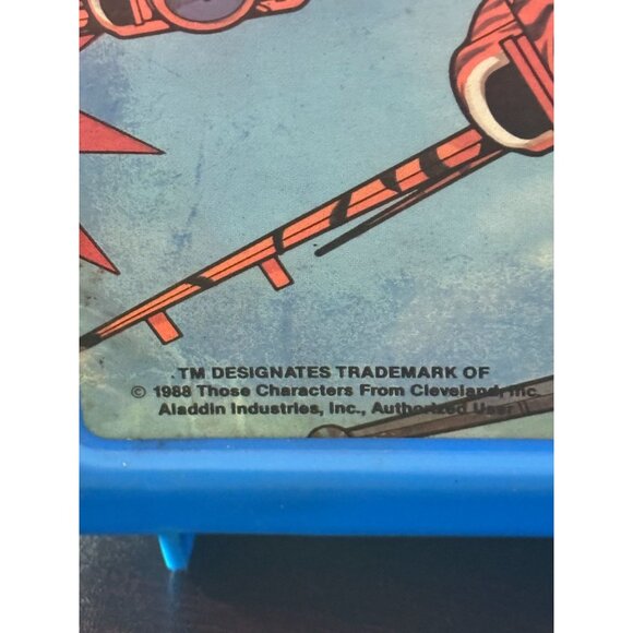 Vintage Ring Raiders Aladdin Lunchbox Thermos 1988 Matchbox Fighter Jets Blue - Picture 7 of 16